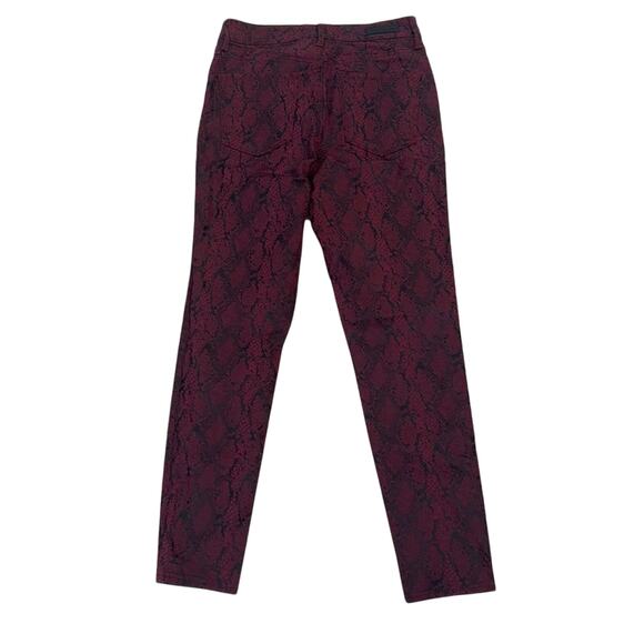 Sanctuary Denim Ankle Skinny Jeans Red Black Snake Coated Pants 27 Y2K Goth - Picture 8 of 12